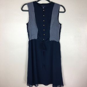 Navy and white houndstooth Tommy Hilfiger dress